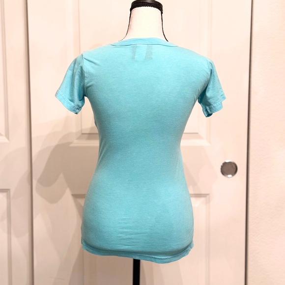 Vintage Turquoise "Little Miss Trouble" Fitted Graphic T-Shirt Top, Size Small - Picture 3 of 7